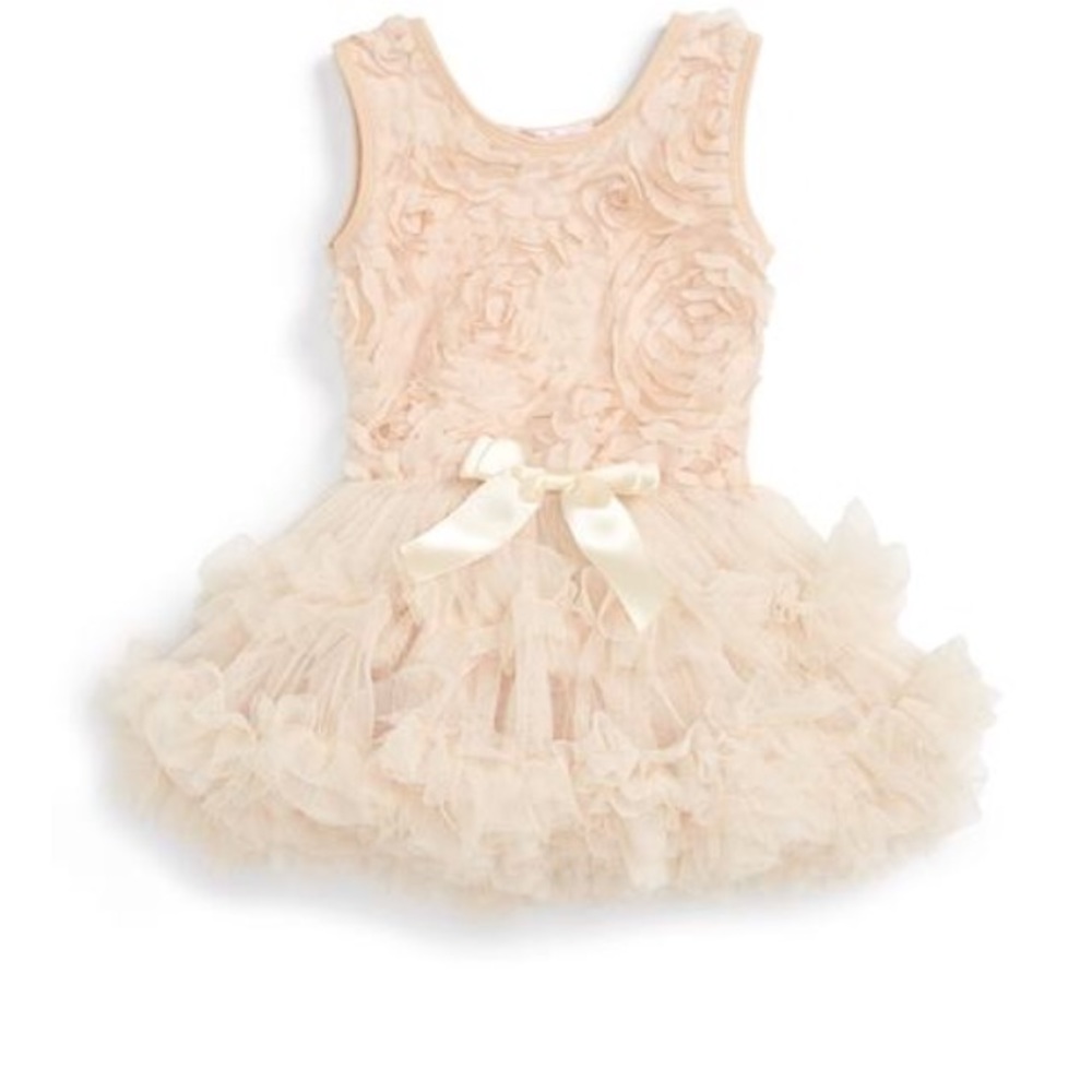 Popatu Baby Girls Ivory Ruffle Dress